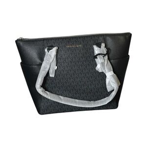 NWT MICHAEL Michael Kors Charlotte Large Logo Leather Top Zip Tote. Retail $448